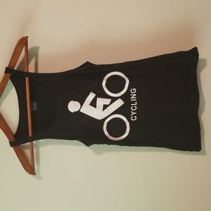 Norma Kamali Black CYCLING Tank Top with Button Detail Bicycle M